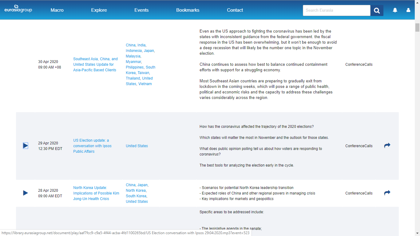 Eurasia Group Events Page